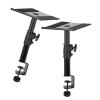 Adjustable and Secure Speaker Stand, Steel Panel Surround Sound Rack for 4-8 inch Speakers (C-Shaped Clamp view 1
