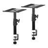 Adjustable and Secure Speaker Stand, Steel Panel Surround Sound Rack for 4-8 inch Speakers (C-Shaped Clamp view 2