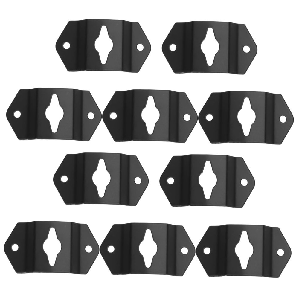 DOITOOL 20pcs Flat Hooks for Hanging Speakers Wall Mount Bracket Keyhole Speaker Holders Iron Hanger Accessories