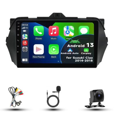 Car Radio Stereo for Suzuki Ciaz 2014-2018, Android 13, 9" IPS Touch Screen Upgrade Dash Kit with Car-Play & Android Auto, GPS Navigation DSP SWC 5G WiFi Camera 4CORE 2+32GB