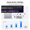 40Gbps Aluminum Hub & Stand for New M4/M4 Pro Mac mini (2024) with 40Gbps NVMe/M.2 SSD Enclosure, 2X USB-A, USB-C Host, 3.5mm Audio Compatible with All New Mac mini M4/M4 Pro view 3