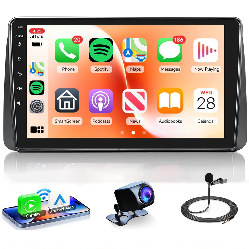 Rimoody 4Core 4G+64G Android Car Radio for Dodge Grand Caravan 2008-2020 / Chrysler Town & Country 2013-2016, Wireless CarPlay Android Auto/GPS/Bluetooth/FM RDS/EQ/Wi-Fi/Mirror Link, AHD Rear Camera