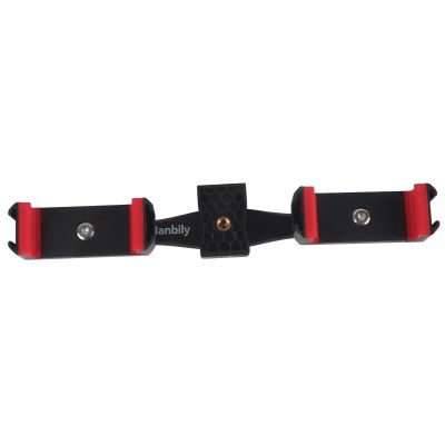 donanfe Cell Ph Double Clip Stand Mount Tablet Hands Clamp Adapter with Base for Live Streaming and Video Calls, Lightweight and Design for Easy Use