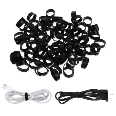 100 Pieces 0.5 Inch Small Elastic Silicone Rubber Bands Black Strong Rubberbands Heavy Round Siliconebands for Wire Cord Cable Wrapping, Bundle
