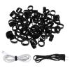 100 Pieces 0.5 Inch Small Elastic Silicone Rubber Bands Black Strong Rubberbands Heavy Round Siliconebands for Wire Cord Cable Wrapping, Bundle view 1