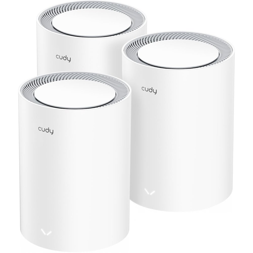 Cudy Dual Band BE3600 WiFi 7 Wi-Fi Mesh System, 3.6 Gbps 160 Mhz, Coverage up to 2900 Sq.ft, 3 Gigabit Ports, Multi-VPN Compatible, Cudy APP Control(M3600 3-Pack)