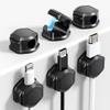 6 Pack Magnetic Cable Clips [Cable Smooth Adjustable] Cord Organizer - Cuworlis Adhesive Wire Holder, Under Desk Cord Holder Keeper for Home Office Desk Phone Car Wall Desktop Nightstand Cabinet view 1