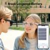 AI Smart Glasses, Bluetooth 5.4 Translation Glasses with 144 Language & Accents, Blue Light Filtering Lenses, Multifunctional Smart Glasses for Men Women, Travel Meeting Trade Business HY-C8 Black view 2