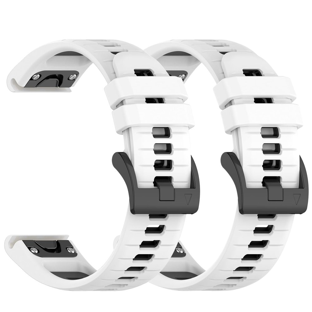 2Pack Sport Bands Compatible with Garmin Descent X50i Soft Silicone Breathable Replacement Wristbands (White)