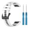 2Pack Sport Bands Compatible with Garmin Descent X50i Soft Silicone Breathable Replacement Wristbands (White) view 2