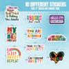 10pcs Anxiety Sticker Sheet, Aesthetic Mental Health Decals, Self Care Overthinkers, Anxious Minds, Emotional Wellness, Waterproof, UV-Resistant, for Water Bottle, Scrapbook, Laptop, Car, Truck view 2