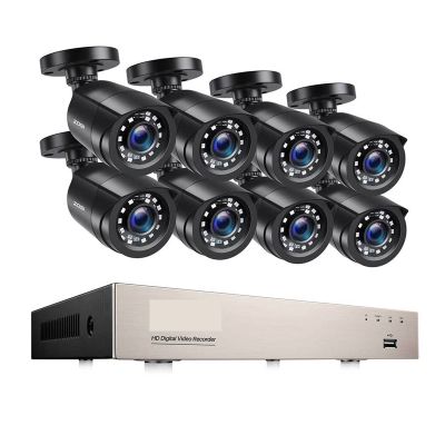 Security Camera 8CH 1080P CCTV System Outdoor 5MP Lite Video DVR with 4/8pcs 2MP Security Camera Day/Night Home Video Surveillance System No Monthly Fee