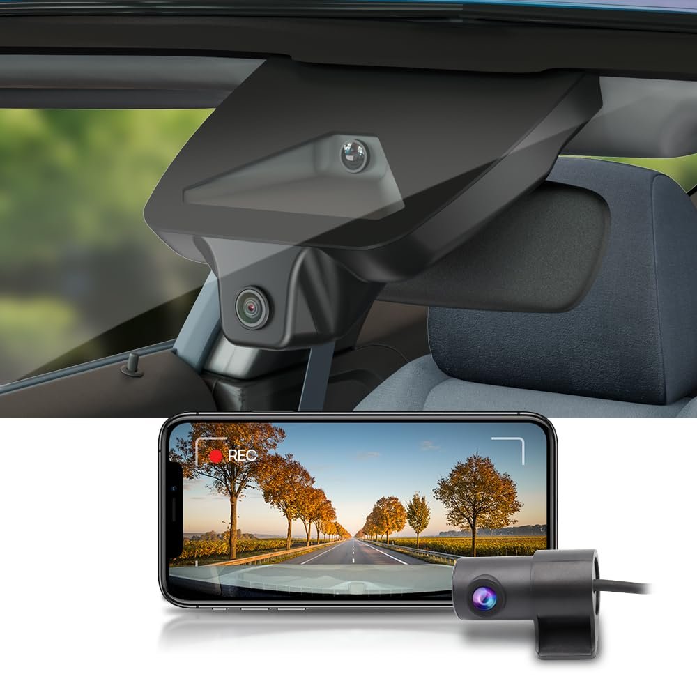 Fitcamx Front 4K+Rear 1080P Dash Cam Adapts for Toyota Camry 2025-2026 Hybrid (HD2-06090), Integrated OEM Look, 2 Way HD Video, Built-in WiFi & APP, Loop Recording, G-Sensor, Easy to Use, 128GB Card