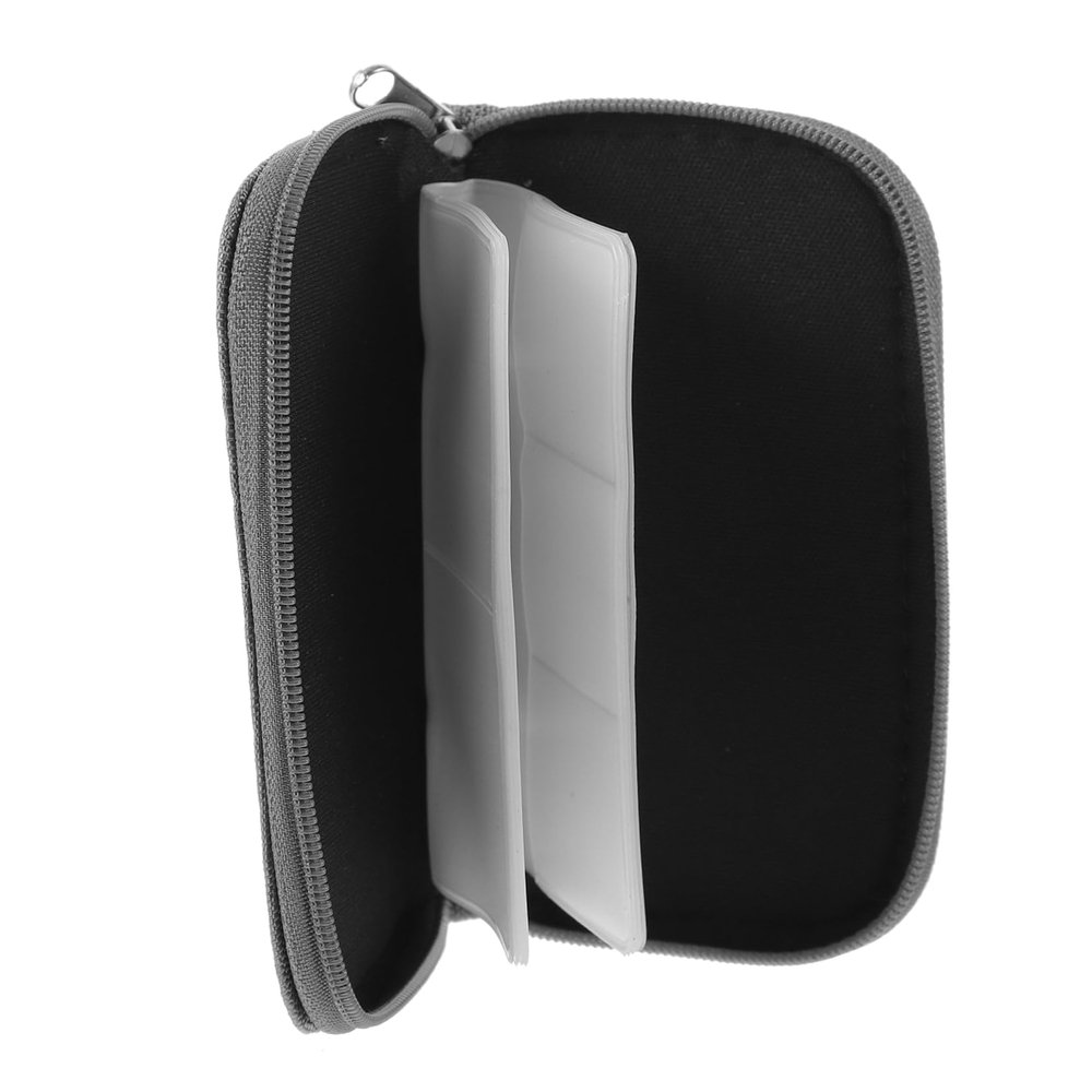 Angoily 8sheets Portable Memory Card Case with Zipper Slots Storage Organizer for Cards Durable and Lightweight Holder for Easy Access and Protection