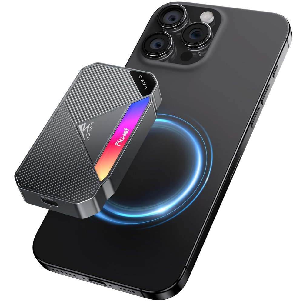 Fikwot FP107 4TB Magnetic Portable SSD, 2050MB/s USB 3.2 Gen 2x2 Portable SSD with RGB Lighting, 4K Video Storage, External Solid State Drives for iPhone15/16, Android/PC/Mac, PS5/PS4(Pro) etc.