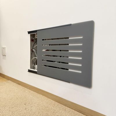 Electrical Panel Cover Extra Thin Switch Distribution Box Decorative, Breaker Panel Cover with Adhesive Strip, Sliding Hide Router Panel, Indoor Distribution Box(Gray B,W55xH45cm(21 5/8x17 3/4"))