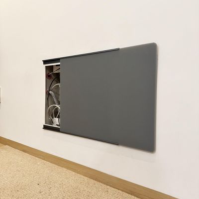 Electrical Panel Cover Extra Thin Switch Distribution Box Decorative, Breaker Panel Cover with Adhesive Strip, Sliding Hide Router Panel, Indoor Distribution Box(Gray A,W40xH30cm(15 3/4x11 3/4"))