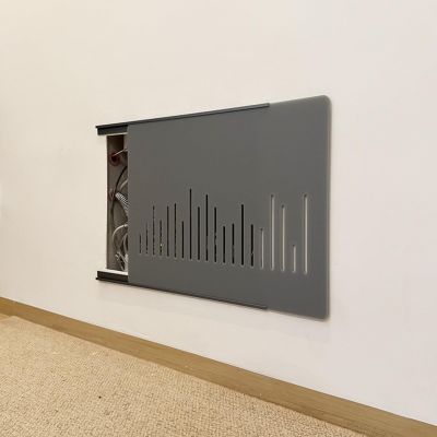 Electrical Panel Cover Extra Thin Switch Distribution Box Decorative, Breaker Panel Cover with Adhesive Strip, Sliding Hide Router Panel, Indoor Distribution Box(Gray D,W60xH50cm(23 5/8x19 3/4"))