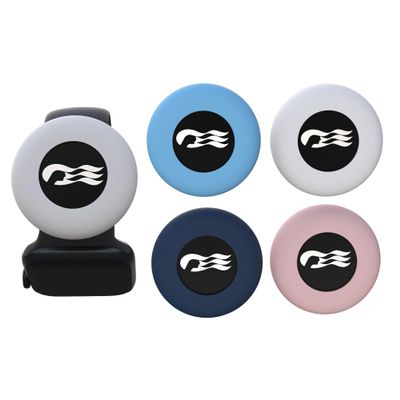 [4 Pack] Princess Cruise Medallion Watch Adapters Holder for Carnival Ocean Medallion 2025,2026, Fits Watch Wristbands,Pet Silicone Protective Case for Air-tag - Blue/Dark Blue/Pink/White