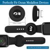 [4 Pack] Princess Cruise Medallion Watch Adapters Holder for Carnival Ocean Medallion 2025,2026, Fits Watch Wristbands,Pet Silicone Protective Case for Air-tag - Blue/Dark Blue/Pink/White view 2