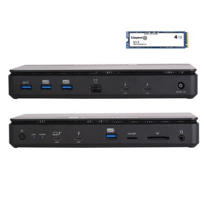 Sonnet Echo 13 Thunderbolt 5 SSD Dock Integrated 6000MB/s NVMe Storage, 4 Thunderbolt 5 Ports, 2.5Gb Ethernet, 8K Display Mac, Windows, Chromebook, iPad Pro (4TB Kingston PCIe 4.0 NVMe SSD)