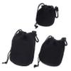 Angoily 3pcs Protective Camera Lens Pouch Neoprene Padded Pouch Drawstring Lens Case for Dslr Dustproof and Scratchproof view 1