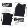 Angoily 3pcs Protective Camera Lens Pouch Neoprene Padded Pouch Drawstring Lens Case for Dslr Dustproof and Scratchproof view 4