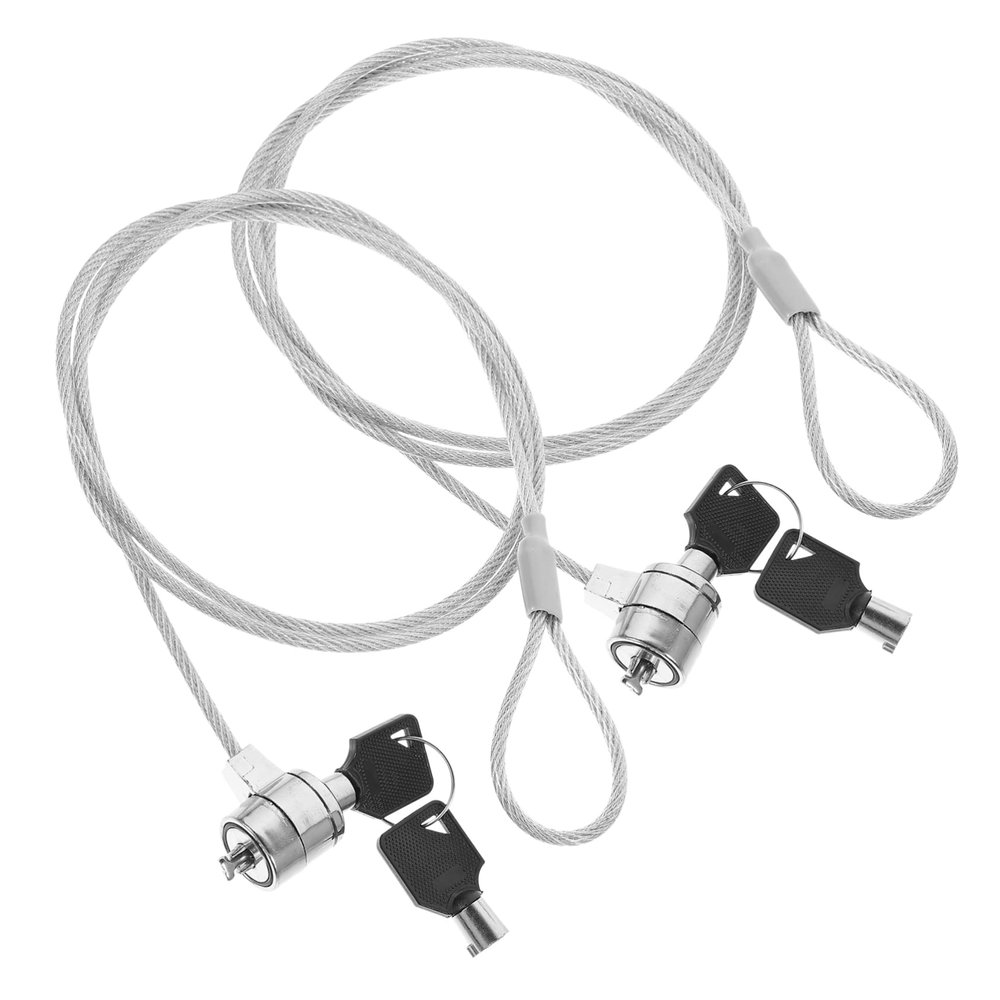 HOMSFOU 2sets Laptop Locking Cable Security Lock for Laptops Monitors and Tablets Keyed -Theft Hardware Rotation and Sturdy Design