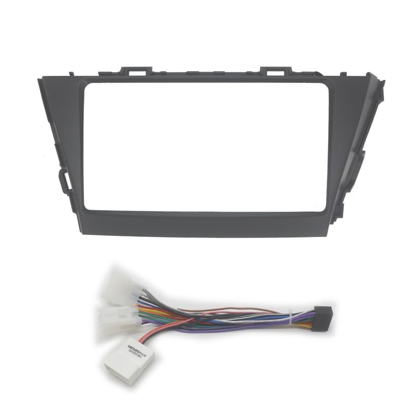 9" Car Radio Fascia Compatible with Prius V plus Alpha 2012-2015 Auto Stereo Plastic Panel Mounting Bezel Faceplate Dash Frame Kit(LHD and cable)