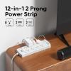 2 Prong Power Strip, Yozisital 2 Prong to 3 Prong Outlet Adapter, 5FT Extension Cord with Polarized Plug, 1200J Surge Protector, 8 AC Outlets & 4 USB, Wall Mountable, Ideal for Non-Grounded Outlets view 3