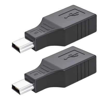2 Pack USB 2.0 Type A Female to Mini USB 5-Pin Male/Female Adapter Converter - High-Speed Data Transfer & Charging Compatible with Cameras, Printers, Audio Devices and More