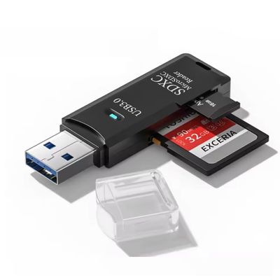 2-in-1 USB 3.0 Card Reader, SD/TF Memory Card Adapter, USB Flash Drive for PC Laptops