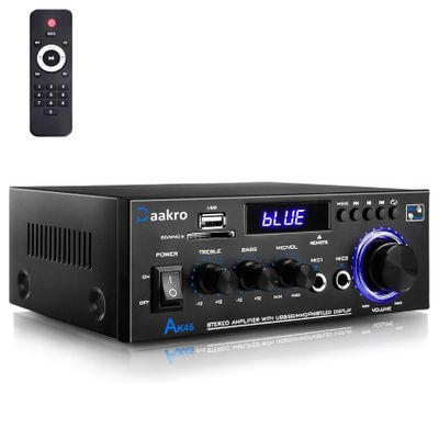 Daakro 2025 New Upgrade AK45 Home Audio Amplifier,Bluetooth Stereo Receivers,Rated Power 50W+50W Amp, TPA3116 2 Channel Power Amplifier for Home Audio Outdoor Stereo Receiver for Passive Speakers