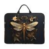 14in Gold Exquisite Dragonfly Print Laptop Case Sleeve Bag  Shock-Resistant Padded Interior, Perfect for Business and Daily Commute view 1
