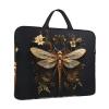 14in Gold Exquisite Dragonfly Print Laptop Case Sleeve Bag  Shock-Resistant Padded Interior, Perfect for Business and Daily Commute view 2