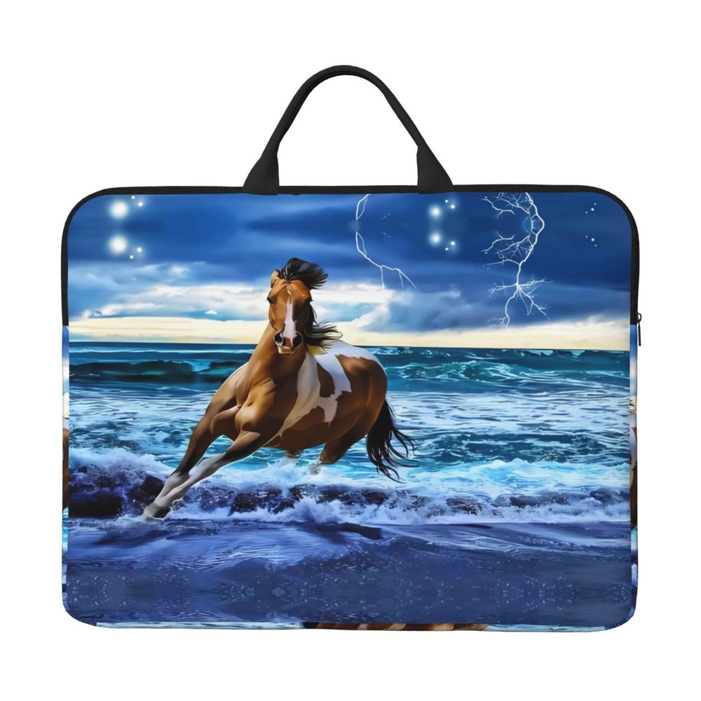 14in Laptop Case Sleeve Bag  Running Horse Full Print Design, Ideal for Business Travel and Daily Commute
