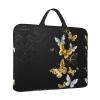 14in Laptop Case Sleeve Bag  Gold White Butterflies Black Full Print Design, Ideal for Business Travel and Daily Commute view 2