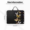 14in Laptop Case Sleeve Bag  Gold White Butterflies Black Full Print Design, Ideal for Business Travel and Daily Commute view 4