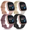 4 PACK Bands Compatible with Fitbit Versa 4 & 3 Bands/Sense 2 / Sense Band Women Men, Classic Soft Straps for Fitbit Versa 4 / Versa 3 /Sense 2 / Sense Smart Watch (Small,4 Pack M) view 1