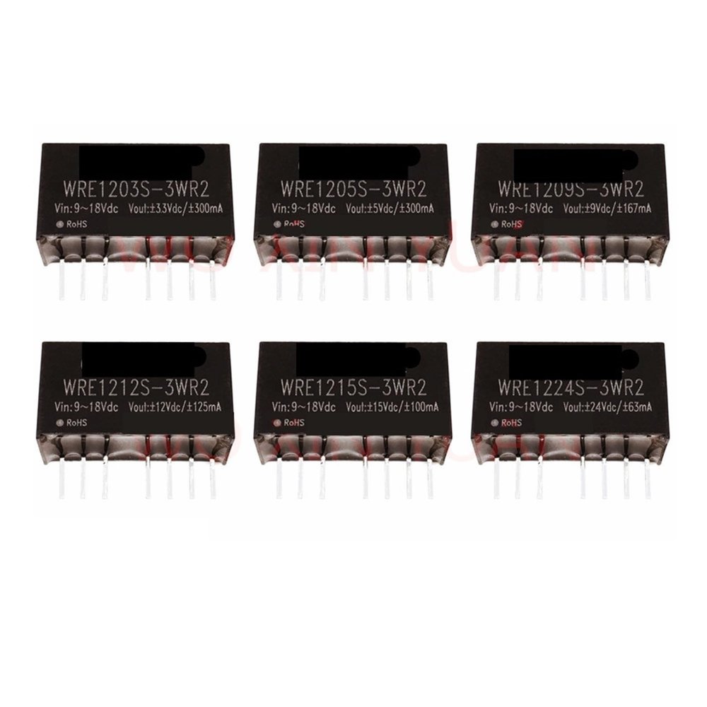 5pcs WRE1203S-3WR2 WRE1205S-3WR2 WRE1209S-3WR2 WRE1203S WRE1205S WRE1209S WRE1203 WRE1205 3W Converter DC DC Power Module(WRE1203S-3WR2)
