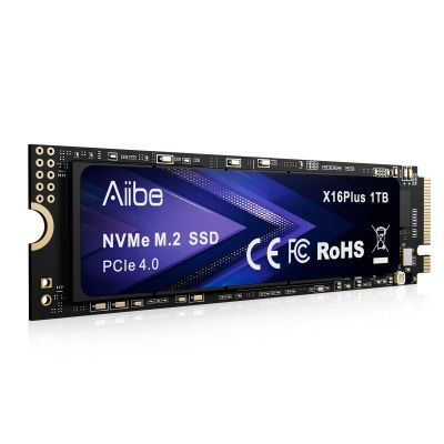 Aiibe X16Plus 1TB NVMe M.2 SSD Internal Solid State Drive PCIe 4.0 M.2 2280 1TB SSD Read Speeds Up to 7450MB/s for Laptop, PC, Gaming, Video Editing, PS5