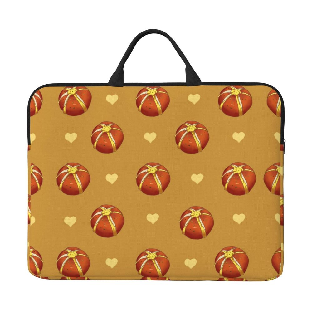 14in Buttered Bread Print Laptop Case Sleeve Bag - Travel-Friendly Accessory for Business, and Everyday Use
