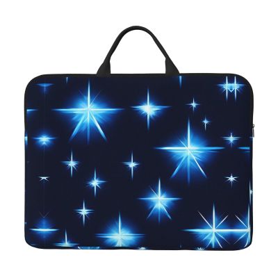 14in Cartoon blue star Print Laptop Case Sleeve Bag  Shock-Resistant Padded Interior, Perfect for Business and Daily Commute