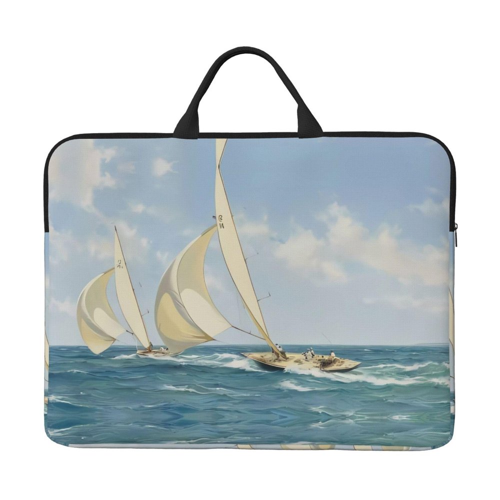 14in Sailboat Ship Landscape Print Laptop Case Sleeve Bag - Travel-Friendly Accessory for Business, and Everyday Use