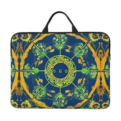 14in Yin Yang Totem Print Laptop Case Sleeve Bag Shock-Resistant Padded Interior, Perfect for Business and Daily Commute