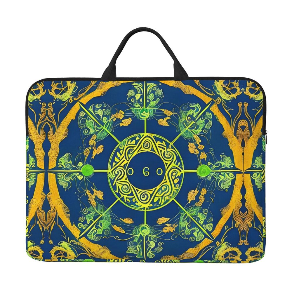 14in Yin Yang Totem Print Laptop Case Sleeve Bag  Shock-Resistant Padded Interior, Perfect for Business and Daily Commute