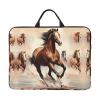 14in Prancing Brown Horse Print Laptop Case Sleeve Bag  Shock-Resistant Padded Interior, Perfect for Business and Daily Commute view 1
