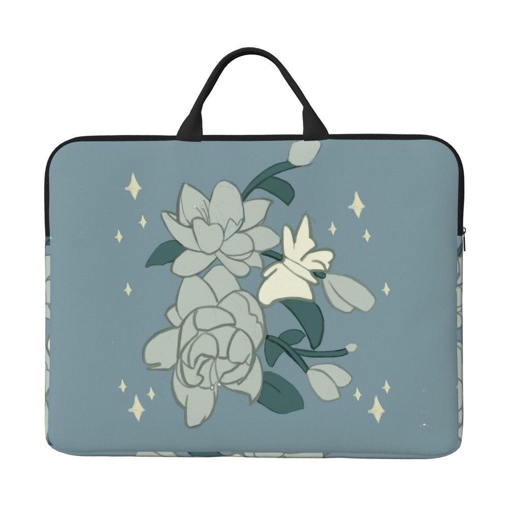 14in White Bauhinia Print Laptop Case Sleeve Bag - Travel-Friendly Accessory for Business, and Everyday Use