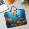 14in Blue Seahorse Print Laptop Case Sleeve Bag - Travel-Friendly Accessory for Business, and Everyday Use view 3