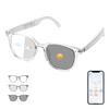 Bluetooth Smart Glasses for Women, AI Translation Glasses Supports 165+ Languages, Build in Mic Speakers, Color Change Lenses Transparent Frame with Polarized UV Protection for Travel & Business view 1